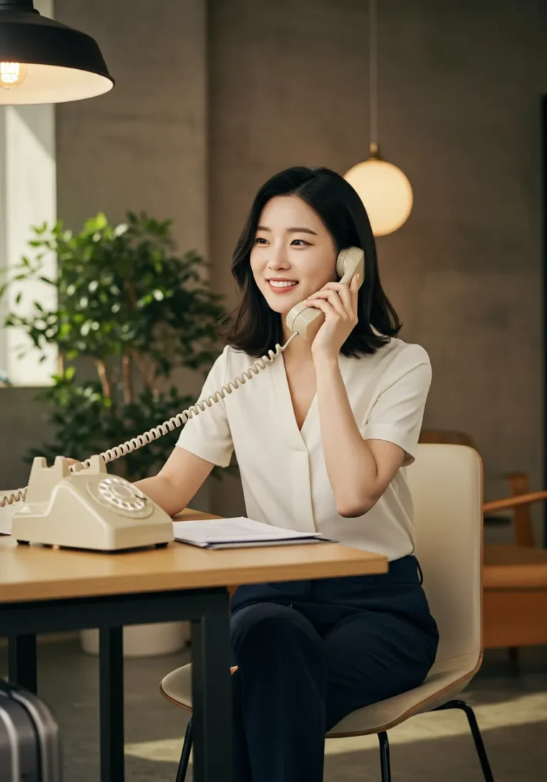 강북구 출장마사지 전화 예약 중인 여성 고객