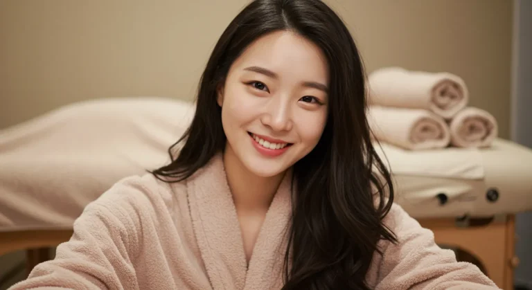 고덕 홈타이 시술 후 이사 스트레스가 완화된 한국 여성의 안도 표정