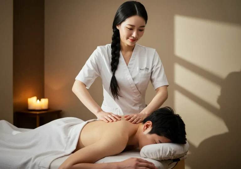 고색동 출장안마 모찌바디 숙련된 한국 마사지 관리사가 전문적인 케어 기술을 시연하는 모습으로 발안역 인근 학부모 고객들을 위한 신뢰성 높은 홈케어 서비스 장면