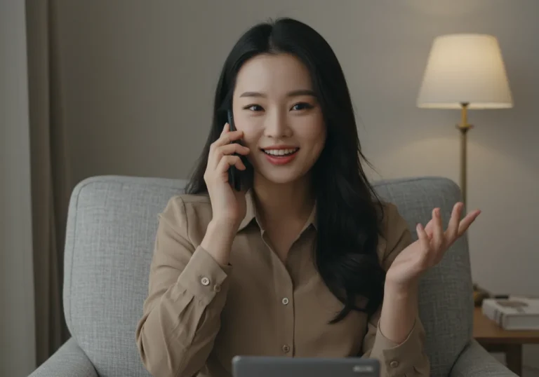 예약 화면: 관산동 출장마사지 전화 예약 인터페이스로, 시간 선택과 주소 확인 단계를 보여줍니다