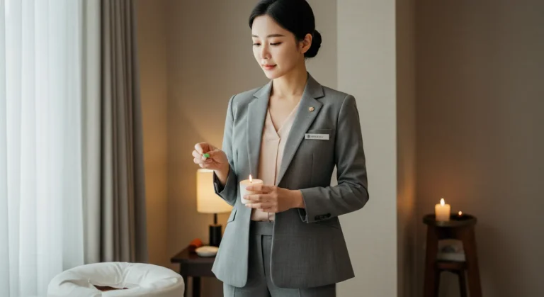 광진구 출장안마 시술 중인 숙련된 마사지 관리사