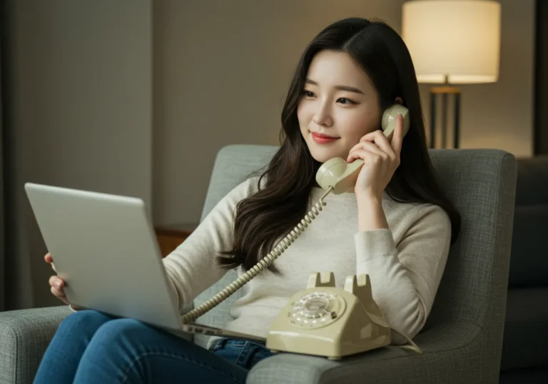 능평동 출장안마 모바일 앱으로 소상공인 맞춤 예약하는 한국인의 스마트 예약 서비스 이용 모습