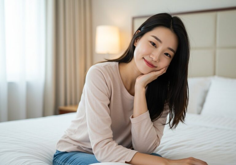 대림동 출장마사지 이용 후 편안함을 전하는 성인 여성 고객 후기 이미지로 체감점을 담았다