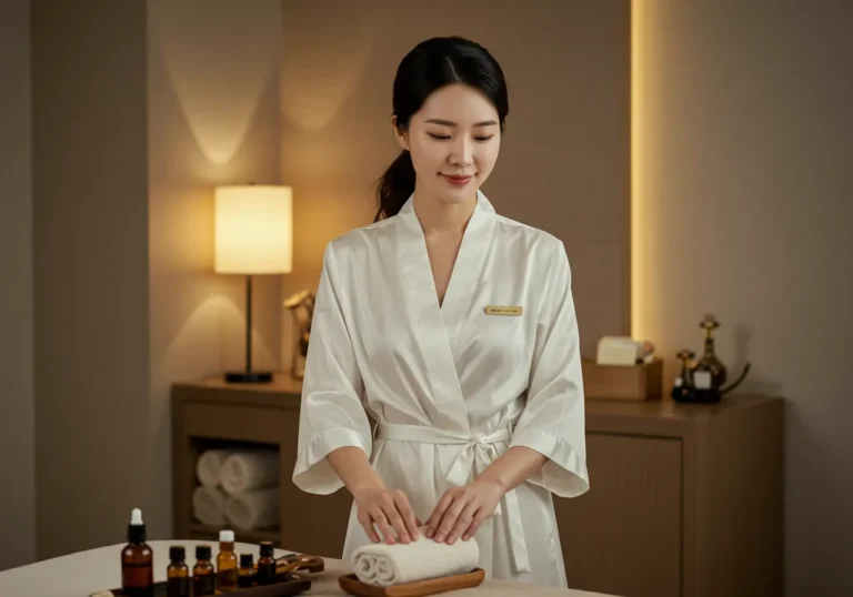 서비스 장면 사진: 덕은동 출장마사지 관리사가 목·어깨 중심 수기 케어를 제공합니다