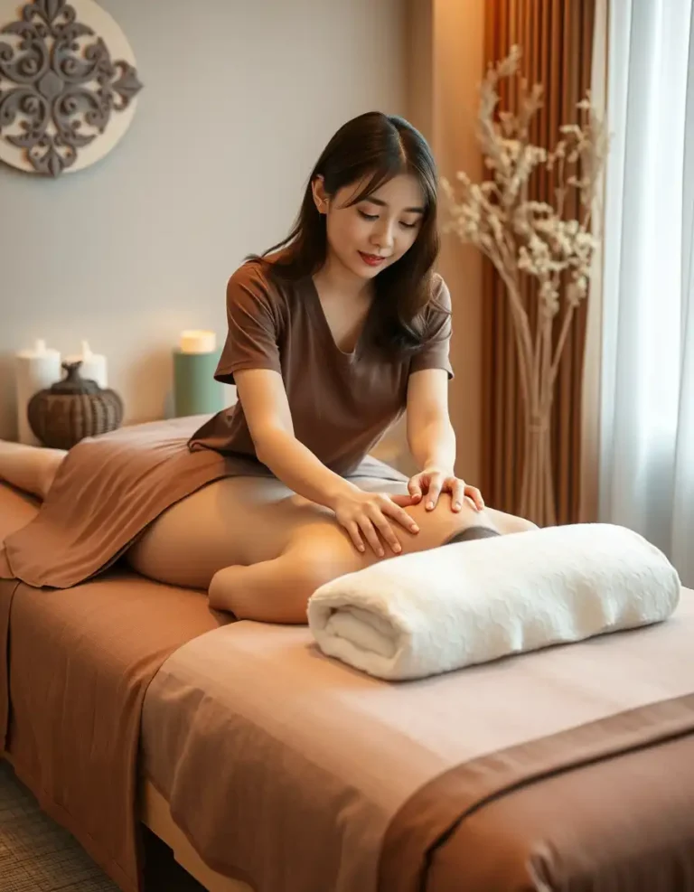 도곡동 출장마사지 시술 중인 한국인 여성 마사지 관리사