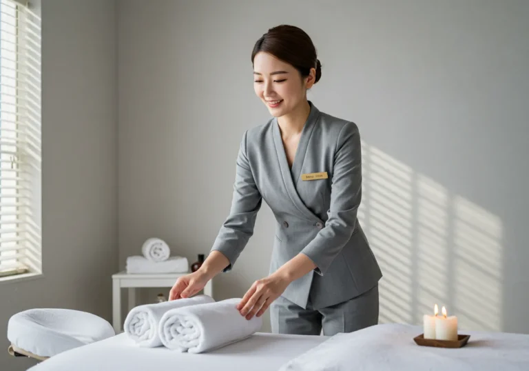 서비스 안내 썸네일로, 보문역 연결축 기준 돈암동 출장마사지 손·압 시연 장면을 설명합니다.