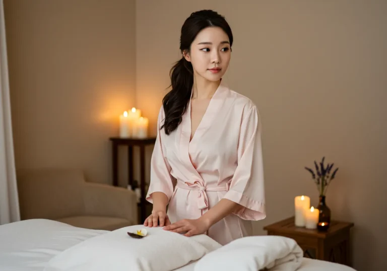 동작구 출장마사지 진행 장면 사진 — 표준 드레이핑과 손위생·소독 등 위생 절차를 보여줍니다.