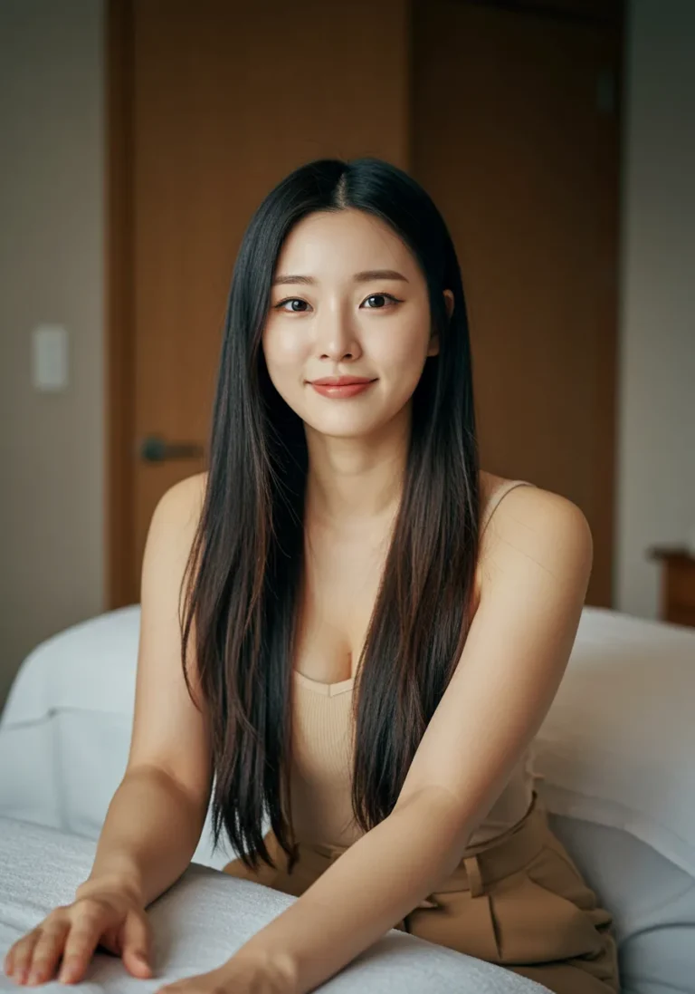등촌동 출장마사지 후 미소 짓는 여성 고객