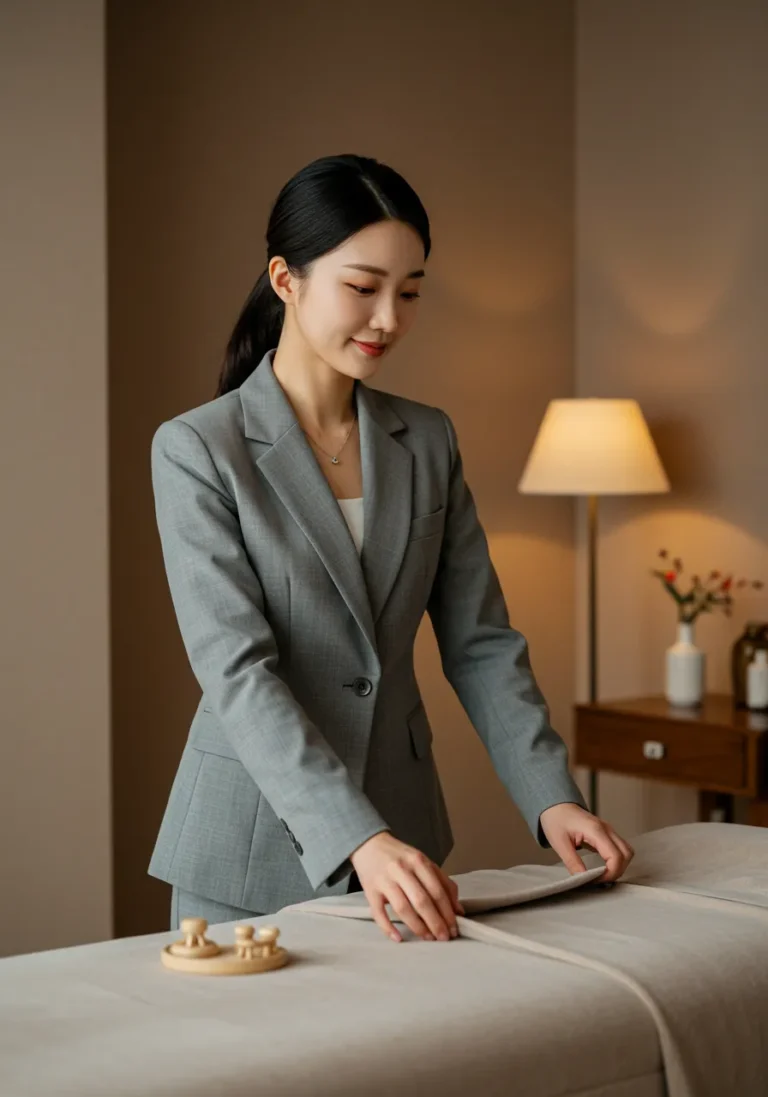 마곡동 출장안마 시술 중인 전문 여성 마사지 관리사