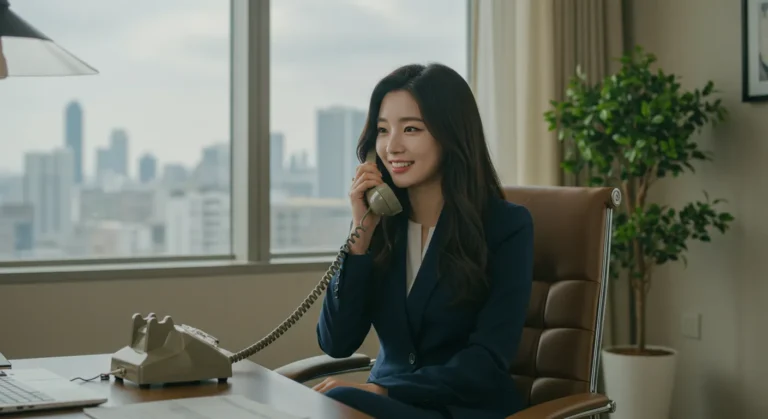 마도 출장마사지를 전화로 예약하는 한국 사람이 어시장에서 경매참여하며 예약하는 모습