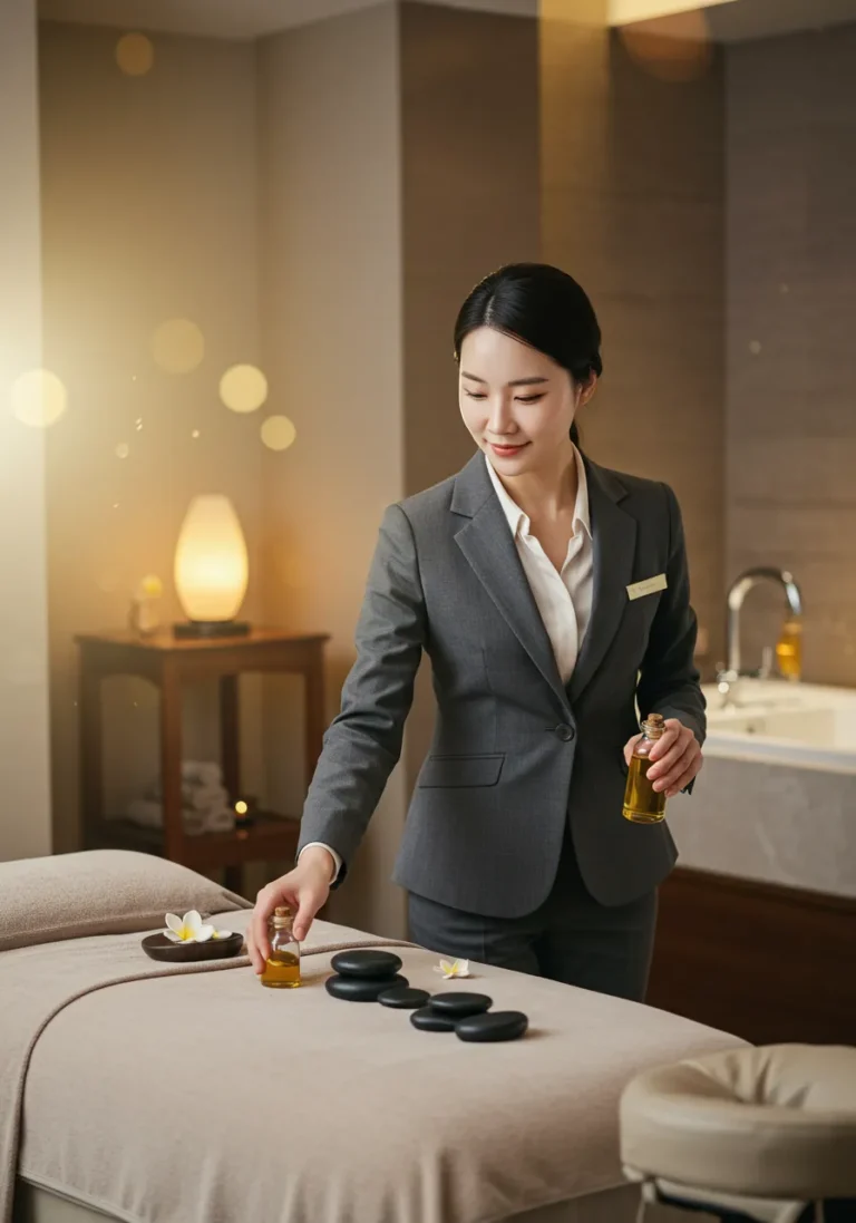 묵동 출장안마 시술 중인 전문 여성 마사지 관리사