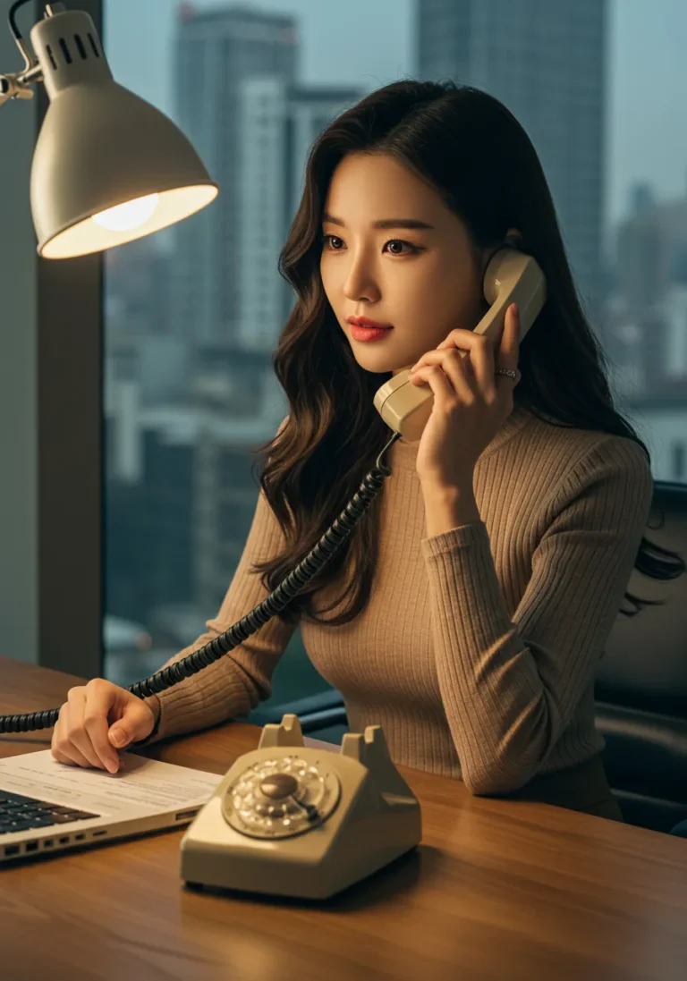 발산동 출장마사지 전화 예약 중인 여성 고객