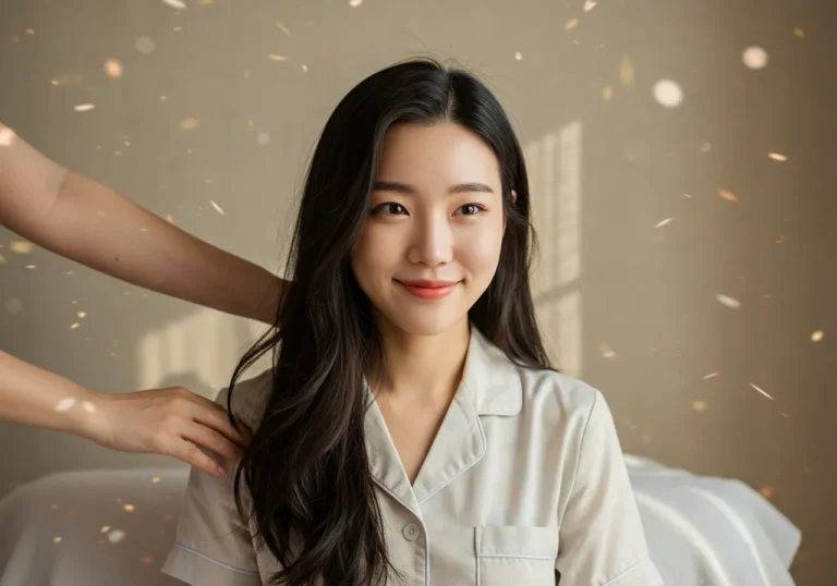 방학동 출장마사지 이용 후 만족한 고객 모습 — 조용한 실내 환경