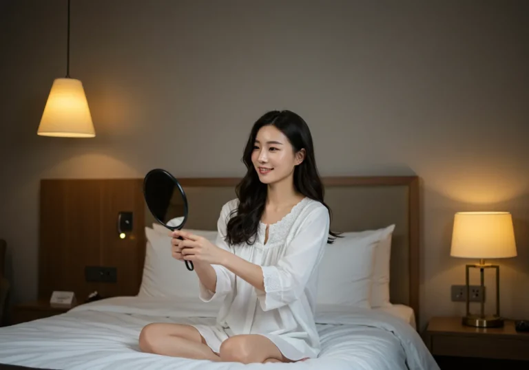 후기 사진: 백석동 출장마사지 이용 후 미소 짓는 한국인 고객의 만족 모습을 담은 이미지입니다