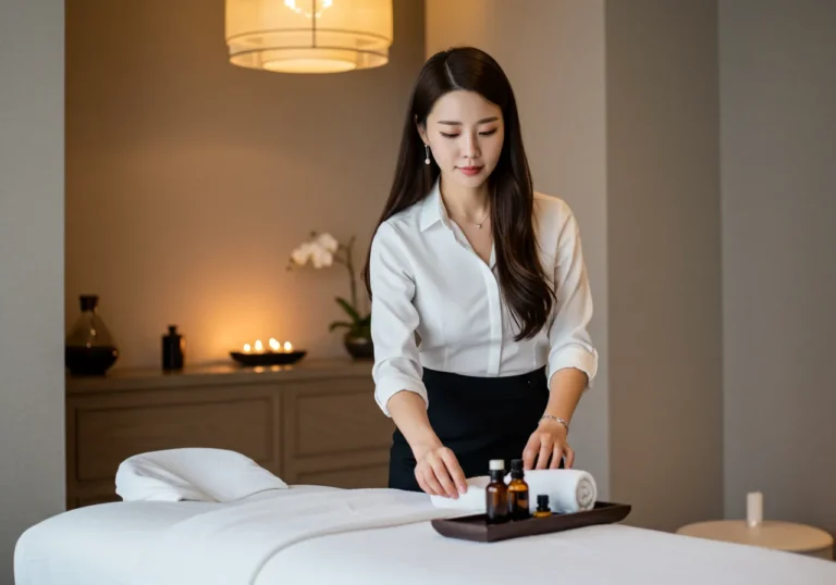 서비스 안내 썸네일로, 안암로 이동축 기준 보문동 출장마사지 손·압 시연 장면입니다.