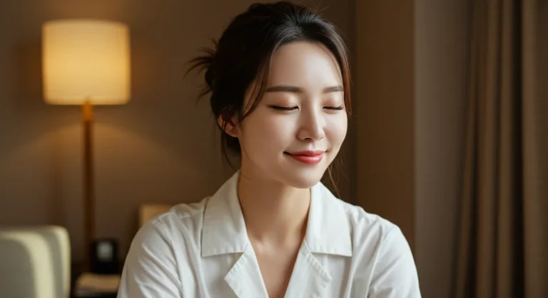 봉천동 출장마사지 후 미소 짓는 여성 고객
