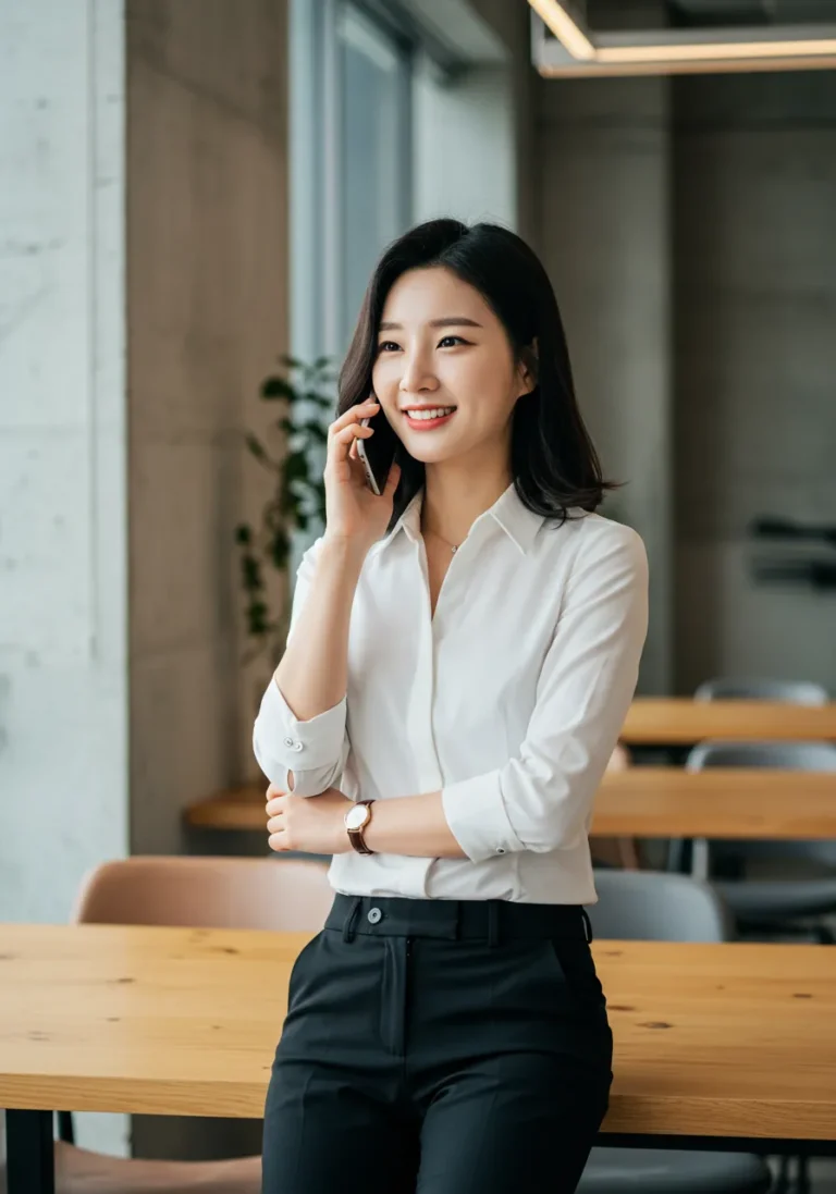 사가정 출장마사지 전화 예약 중인 여성 고객