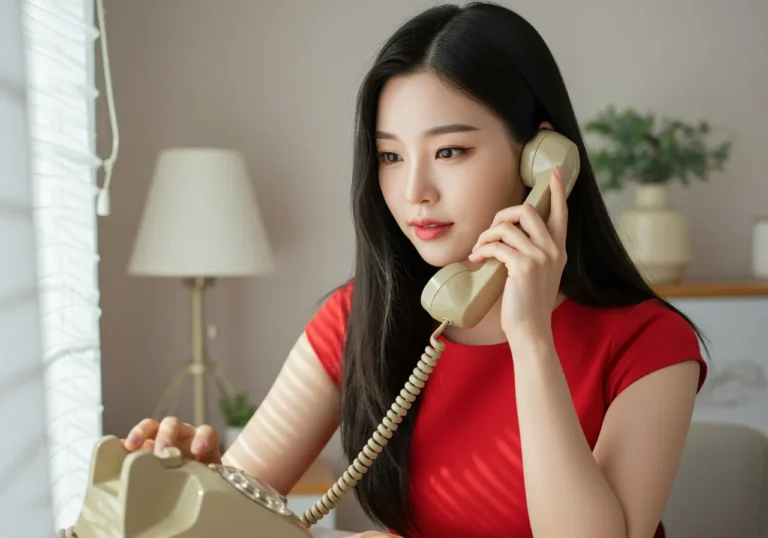 서둔동 타이마사지 모찌바디 VIP 전용 예약 라인으로 전화로 예약하는 한국 사람의 프리미엄 예약 과정으로 서정리역 고급 고객들을 위한 특별 예약 시스템 이용 모습