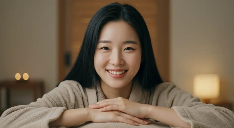 서탄면 홈타이로 농촌 생활 피로가 완전 해소된 한국 여성의 평온한 모습