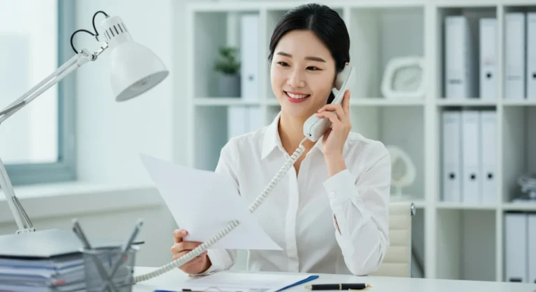 신림동 출장마사지 전화 예약 중인 여성 고객