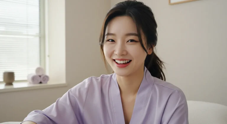 여주 출장안마 서비스 후 관광 피로가 해소된 30대 한국 여성 고객의 만족스러운 모습