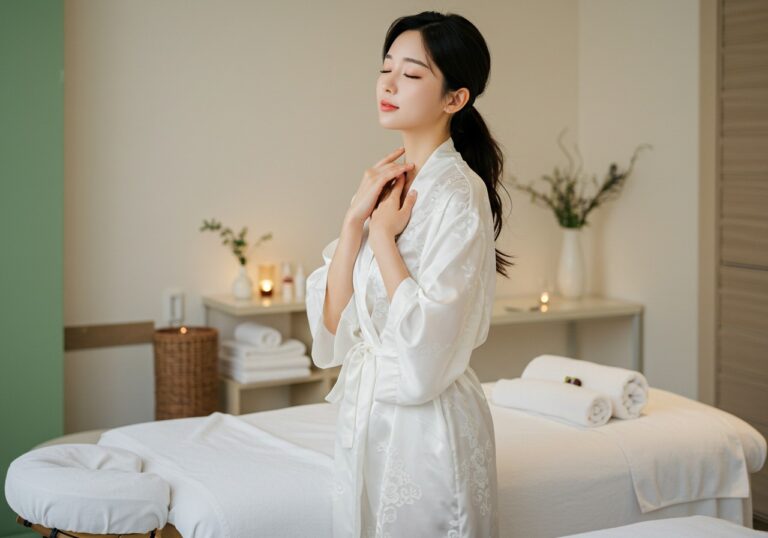 영등포 출장마사지 현장 진행 모습을 담아 위생 준비와 장비 세팅 절차를 설명하는 작업 상황 이미지