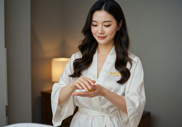 시연 안내 썸네일로, 중대로 이동축 기준 오금동 출장마사지 관리사의 손·압 시연 장면입니다.