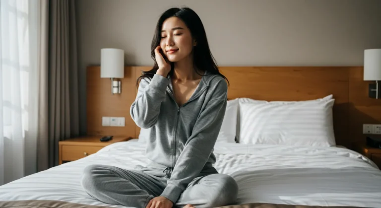 오류동 출장마사지 이용 후 만족한 여성 고객 모습