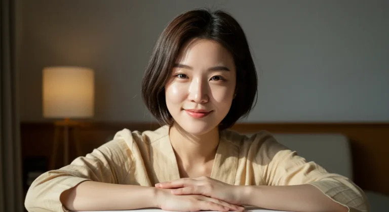 자양동 출장마사지 이용 후 만족한 한국인 여성 고객 모습
