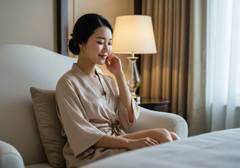 장안동 출장마사지 후기 썸네일로 조용한 실내에서 편안함을 느낀 고객 모습을 표현합니다.