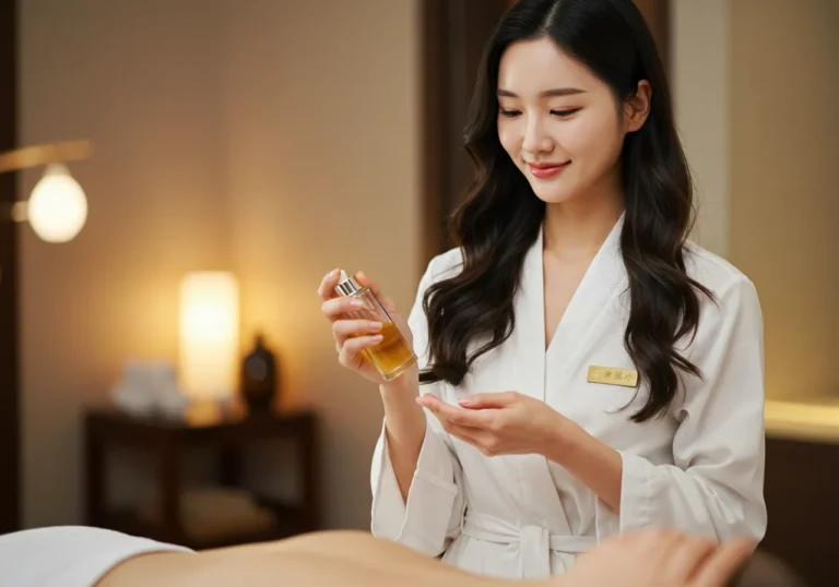 서비스 안내 썸네일로, 돌곶이로 이동축 기준 장위동 출장마사지 관리사의 손·압 시연 장면입니다.
