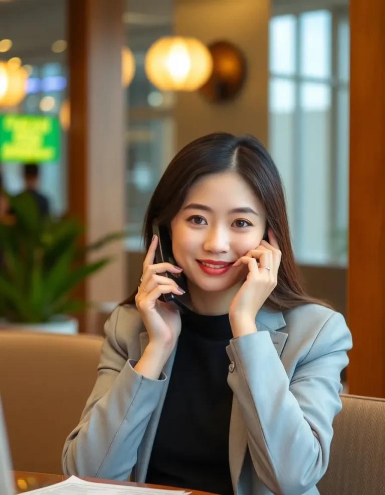 서울 장충동 출장마사지 전화 예약 중인 여성 고객
