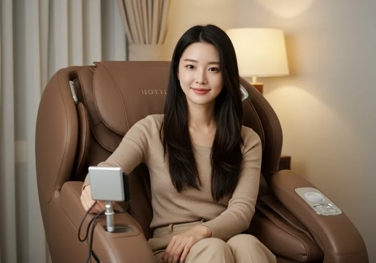 전농동 출장마사지 이용 후 편안해하는 고객 후기 이미지 — 조용한 실내