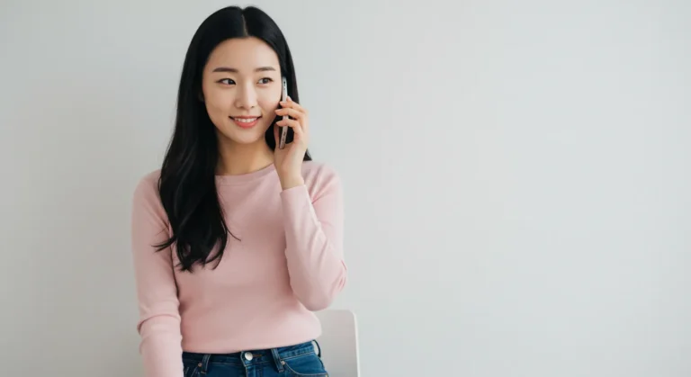 정남 출장마사지를 전화로 예약하는 한국 사람이 캠퍼스 벤치에서 시간표 확인하며 예약하는 모습