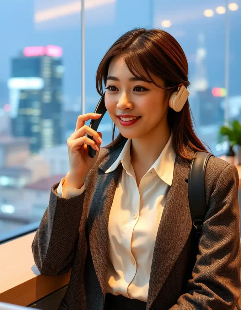 종로구 출장마사지 전화 예약 중인 여성 고객