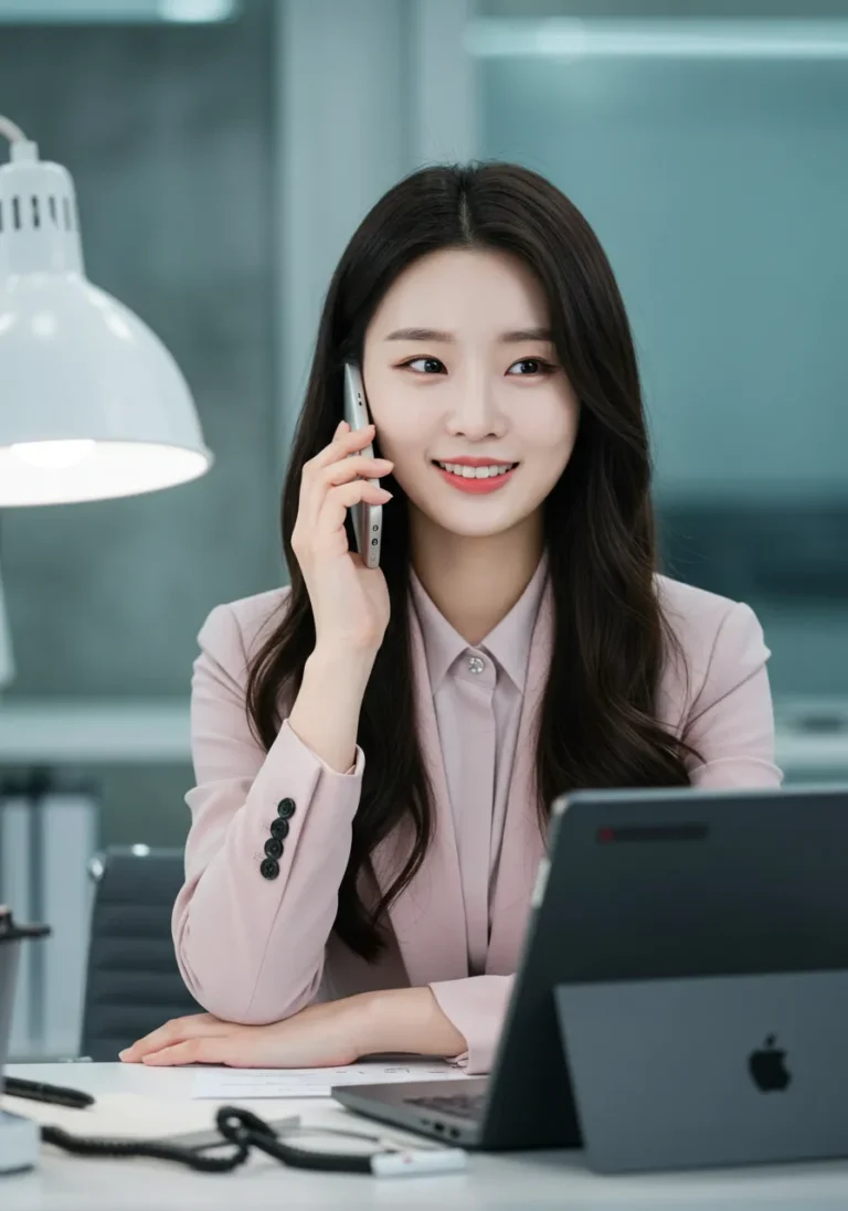 서울 중랑구 출장마사지 전화 예약 중인 여성 고객
