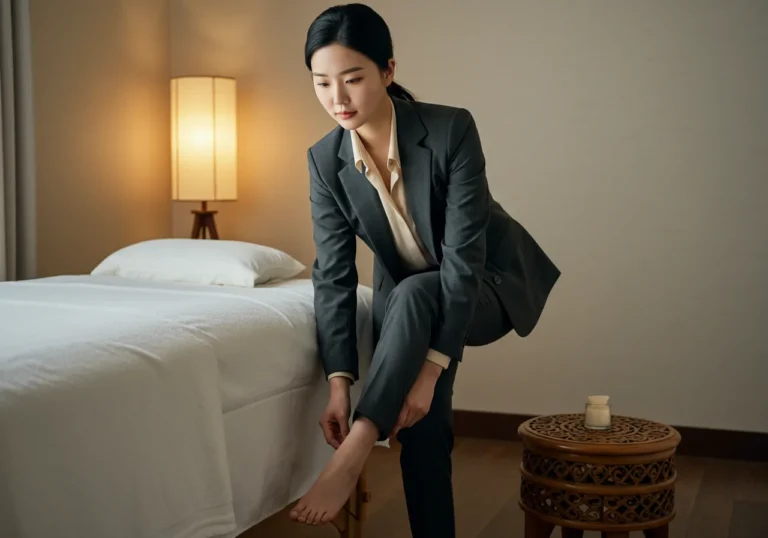 청량리 출장마사지 진행 장면을 설명하는 작업 사진으로 표준 드레이핑과 위생 절차를 보여줍니다.