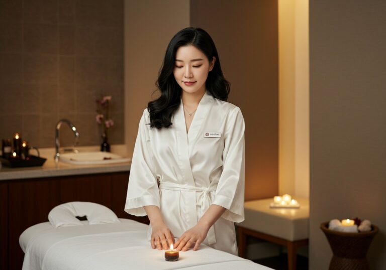 시연 안내 썸네일로, 서울역 방면 이동축 기준 청파동 출장마사지 관리사의 손·압 테크닉을 설명합니다.