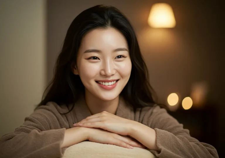 탄벌동 타이마사지 서비스로 일상의 피로가 말끔히 사라진 40대 한국 남성의 편안한 모습