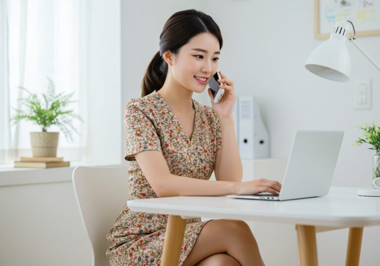 한남동 출장마사지 전화 예약 흐름을 보여주는 예약 화면 일러스트로 단계별 안내를 담은 이미지