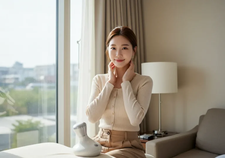 후기 사진: 행신동 출장마사지 이용 후 만족을 표현하는 한국인 고객의 표정을 담은 이미지입니다