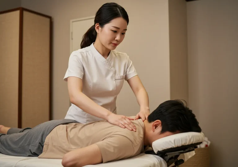 호매실동 출장안마 모찌바디 가족친화적 한국 마사지 관리사가 안전하고 세심한 케어를 제공하는 모습으로 호매실역 일대 가정 고객들을 위한 신뢰할 수 있는 홈케어 서비스 장면