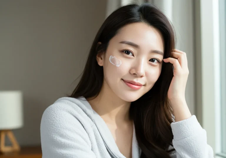 호평동 홈타이를 이용 후 만족감을 표현하는 한국 여성, 지역 고객의 긍정적인 후기 장면