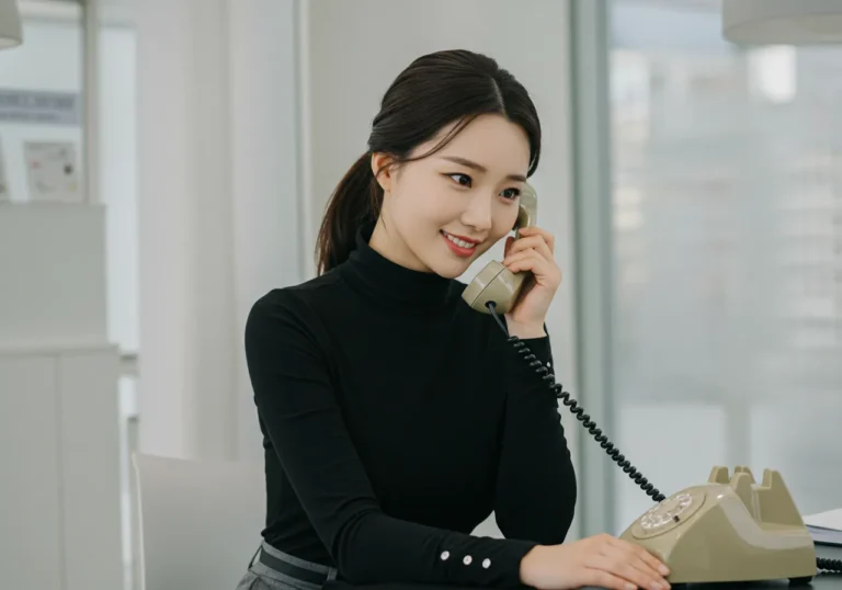 화서동 타이마사지 모찌바디 가정 배려 예약 시스템으로 전화로 예약하는 한국 사람의 조용한 예약 과정으로 화서역 주거지역 고객들을 위한 이웃 배려 서비스 이용 모습