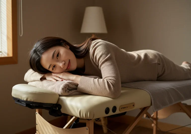 회기동 출장마사지 이용 후 고객 만족을 담은 후기 이미지로 차분한 실내 분위기를 전합니다.