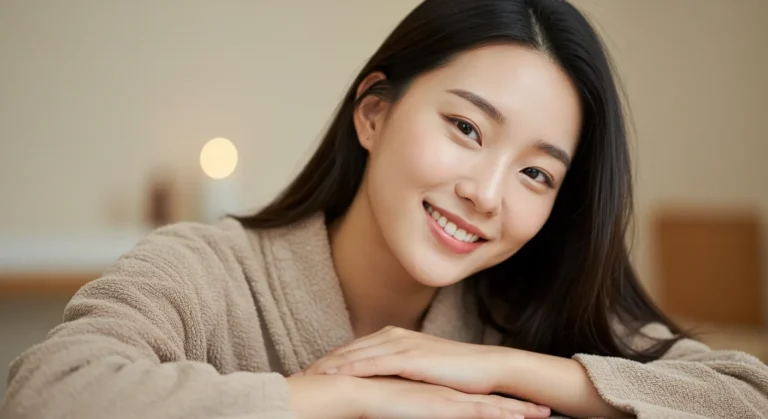 간석동 출장안마 모찌바디 이용 후 자녀 교육 스트레스와 학원 픽업 피로가 완전히 해소된 학부모 한국여성의 밝은 표정
