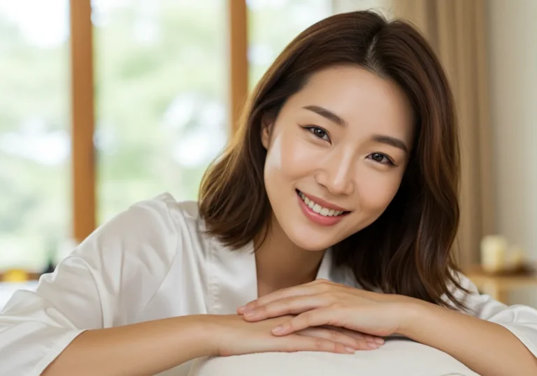 계산동 홈타이 모찌바디 이용 후 장시간 사무업무와 야근 스트레스가 완전히 해소된 직장인 한국여성의 시원한 표정