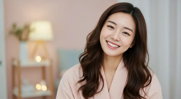 고잔동 출장안마 체험 후 로데오거리가 보이는 카페에서 친구들과 수다를 즐기는 20대 한국 여성의 활기찬 모습