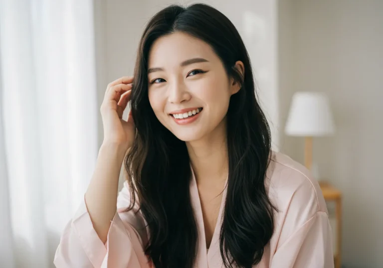 금광면 출장안마 경험 후 호숫가 카페에서 황금빛 석양을 바라보며 여유를 즐기는 30대 한국 여성의 만족스러운 표정