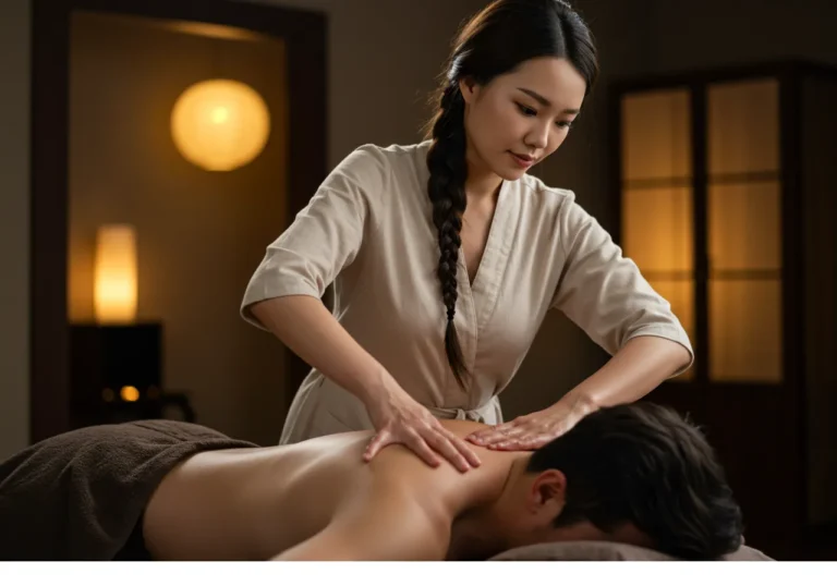 김해 출장마사지 모찌바디 항공업 전담 한국 관리사가 승무원 특성에 맞춘 목과 다리 집중 마사지를 제공하는 전문적인 장면